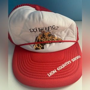 Vintage Lion Country Safari SnapBack Mesh Back Trucker Baseball Hat Giraffe
